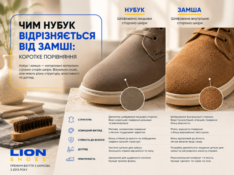 Чим нубук відрізняється від замші: коротке порівняння