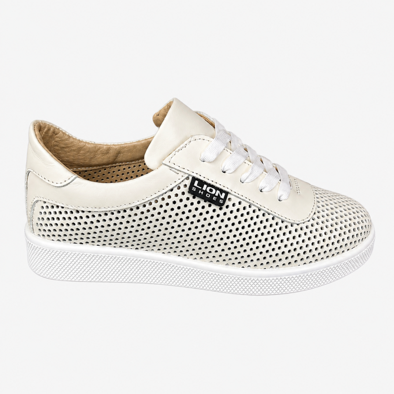 Жіночі мокасини Lion Shoes 12695-2 шкіряні білі, розмір 40