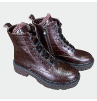 Жіночі зимові черевики Lion Shoes L-378 з лакованої шкіри рептилія