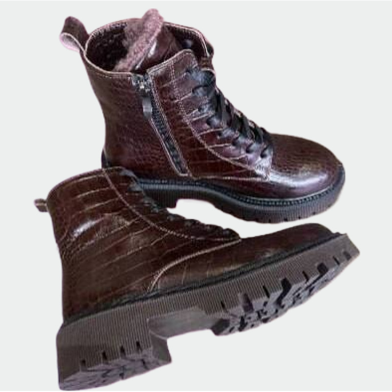 Жіночі зимові черевики Lion Shoes L-378 з лакованої шкіри
