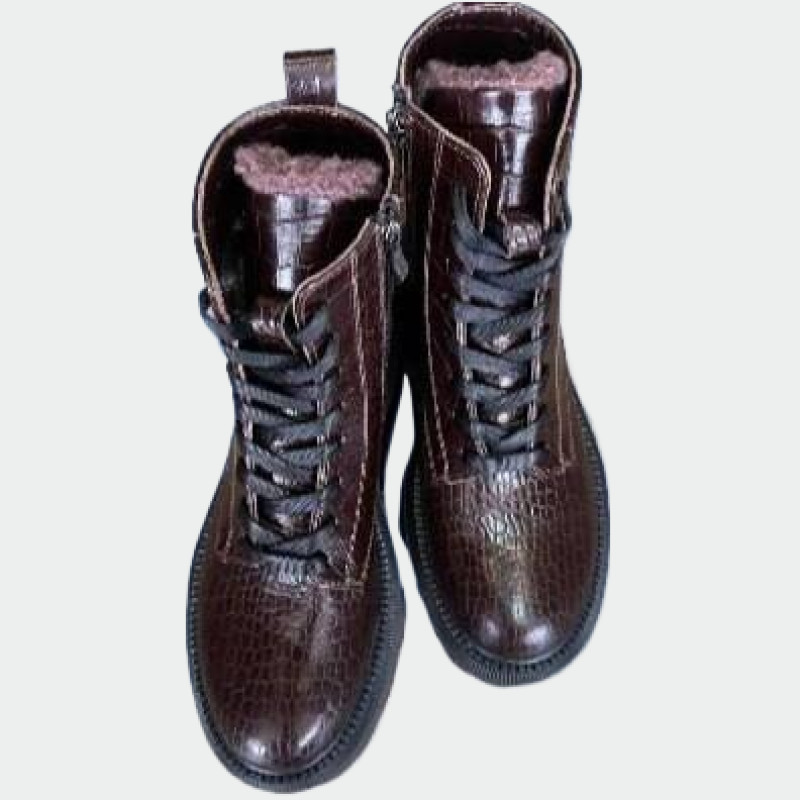 Жіночі зимові черевики Lion Shoes L-378 з лакованої шкіри