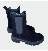 Жіночі зимові черевики Lion Shoes L-18-1 замша овчина чорний