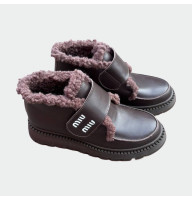 Жіночі зимові черевики Lion Shoes Міу-11 шкіра овчина шоколад