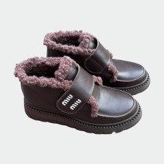 Жіночі зимові черевики Lion Shoes Міу-11 шкіра овчина шоколад
