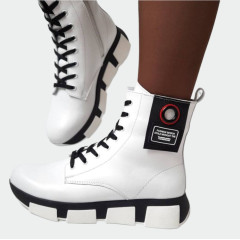 Жіночі зимові черевики Lion Shoes C-378-1 шкіра овчина білі