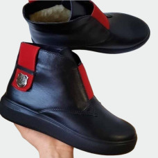 Жіночі черевики Lion Shoes 051123 шкіра овчина чорні