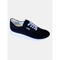 Жіночі чорні кросівки із натуральної замші Lion Shoes 86995