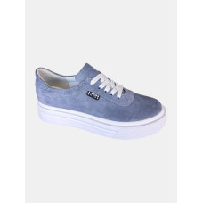 Жіночі кеди кольору джинс із натуральної замші Lion Shoes 21695