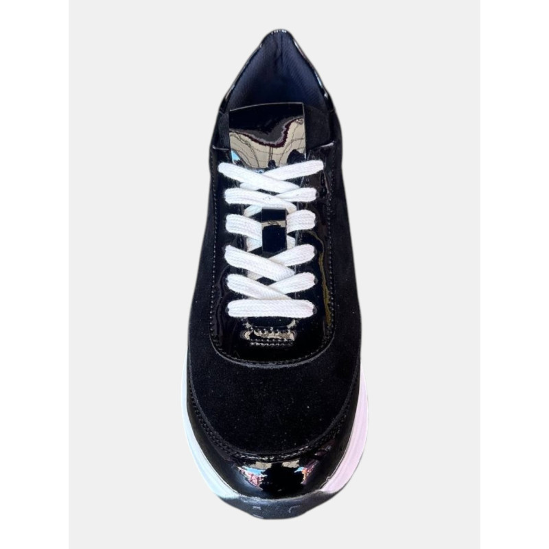 Жіночі чорні кросівки Lion Shoes 869N2 із замші та лакованої шкіри, 41 розміром