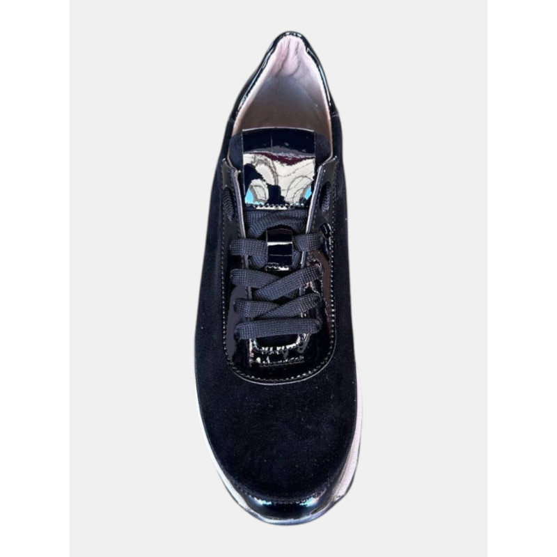 Жіночі чорні кросівки Lion Shoes 400N2 із замші та лакованої шкіри, 38 розмір